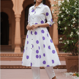 Elegant White Kurti Set Long Kurti Set for Women