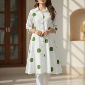 Elegant White Kurti Set Long Kurti Set for Women