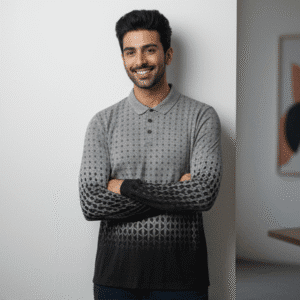 Trendy Grey Printed Polo Mens Polo T-Shirt for Men