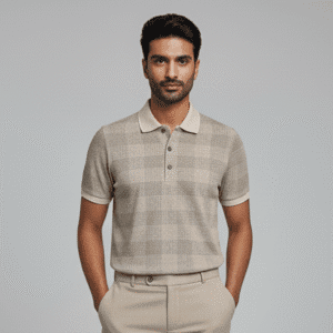Refined Tan Printed Polo Mens Polo T-Shirt for Men