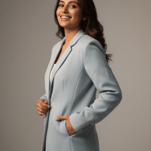 Elegant Sky Blue Casual Blazer for Women