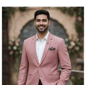 Classic Pink Casual Mens Blazer for Men