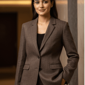 Elegant Brown Casual Blazer for Women