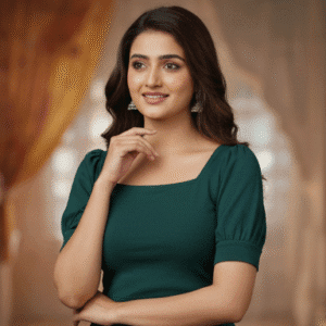 Stylish Green Plain Top for Women