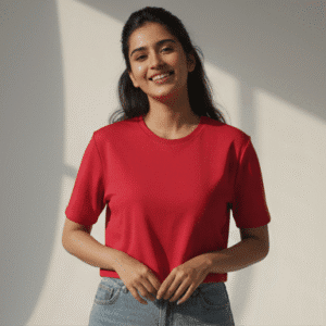 Stylish Red Plain Top for Women