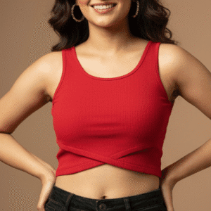 Stylish Red Plain Top for Women