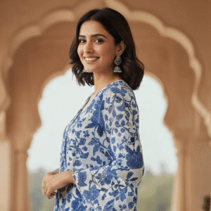 Stylish Blue Printed Top for Women