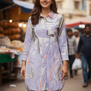 Chic Blue Printed Co-Ordset for Women