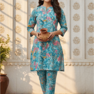 Chic Sky Blue Printed Co-Ordset for Women