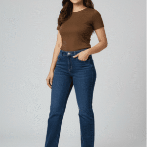 Trendy Light Blue Stright Fit Jeans for Women