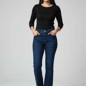 Trendy Black Wide Leg Jeans for Women