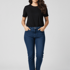 Trendy Black Stright Fit Jeans for Women