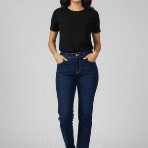 Trendy Dark Blue Stright Fit Jeans for Women