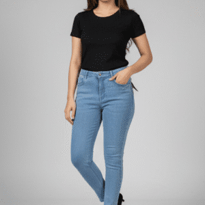 Trendy Light Blue Skinny Fit Jeans for Women