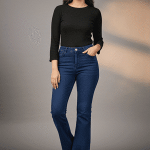 Trendy Dark Blue Boot Cut Jeans for Women