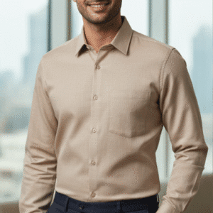 Premium Beige Plain Mens Formal Pants for Men