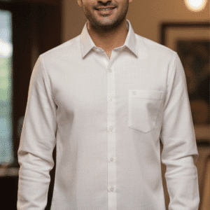 Refined Off White Plain Mens Formal Pants for Men