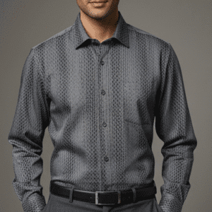 Modern Dark Grey Printed Mens Formal Pants for Men