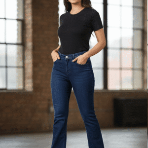 Trendy Dark Blue Boot Cut Jeans for Women