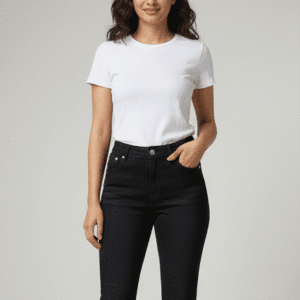 Trendy Black Stright Fit Jeans for Women