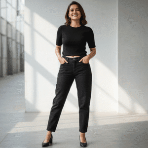 Trendy Dark Blue Stright Fit Jeans for Women