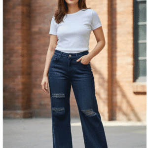 Trendy Black Wide Leg Jeans for Women