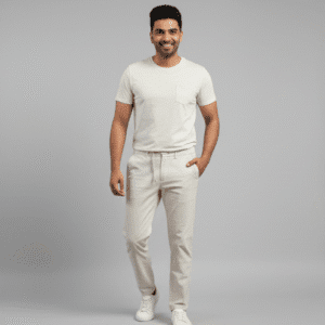 Smart Off White Casual Mens Trouser for Men