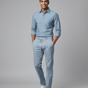 Premium Light Blue Casual Mens Trouser for Men