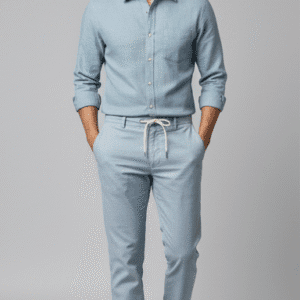 Elegant Light Blue Casual Mens Trouser for Men