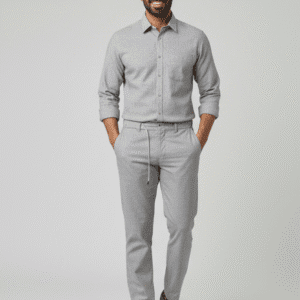 Classic Light Grey Casual Mens Trouser for Men
