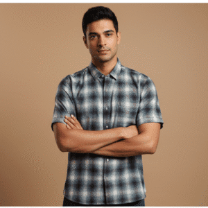 Elegant Maroon Solid Checks Half Sleeves Formal Mens Shirts for Men