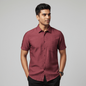 Trendy Maroon Casual Mens Shirts for Men
