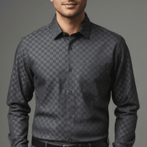 Exclusive Grey Micro Box Full Sleeves Formal Shirts for Men