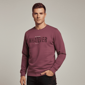 Elegant Hot Pink Front Side Print Full Sleeve T-Shirt for Men