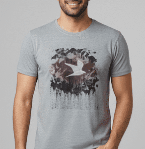 Modern Pista Front Printed Round Neck Half Sleeves for Men