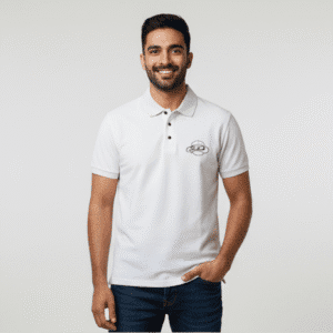 Exclusive White Plain Mens Polo Neck T-Shirt for Men