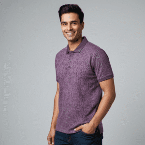 Exclusive Purple Printed Mens Polo Neck T-Shirt for Men