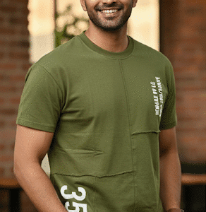 Premium Green Pocket Print Round Neck Half Sleeves for Men