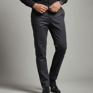 Elegant Dark Grey Narrow Fit Mens Formal Pants for Men