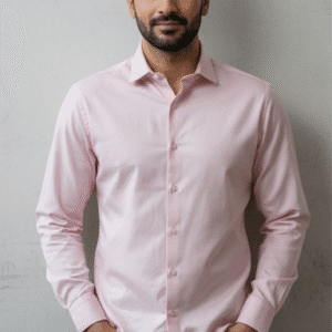Refined Light Pink Full Sleeves Plain Mens Shirts for Men