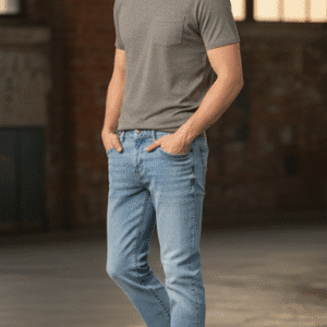 Exclusive Light Blue Straight Regular Fit Mens Jeans for Men
