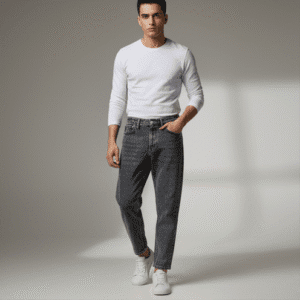 Elegant Greyish Moom Fit Mens Jeans for Men
