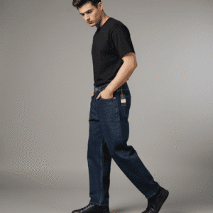 Smart Dark Blue Baggy Fit Mens Jeans for Men