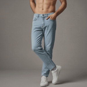 Stylish Light Blue Regular Fit Mens Jeans for Men