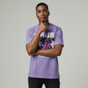 Exclusive Purple Front Printed Mens T-Shirt for Men