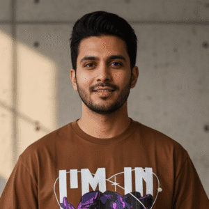 Trendy Brown Front Printed Mens T-Shirt for Men