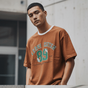 Smart Brown Front Printed Mens T-Shirt for Men