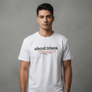 Elegant White Front Printed Mens T-Shirt for Men