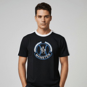 Premium Black Front Printed Mens T-Shirt for Men