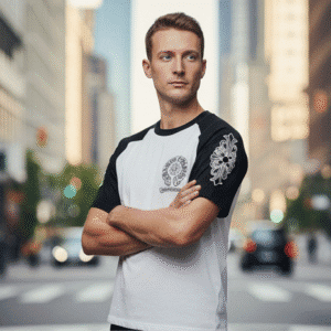 Elegant Black Back Printed Mens T-Shirt for Men